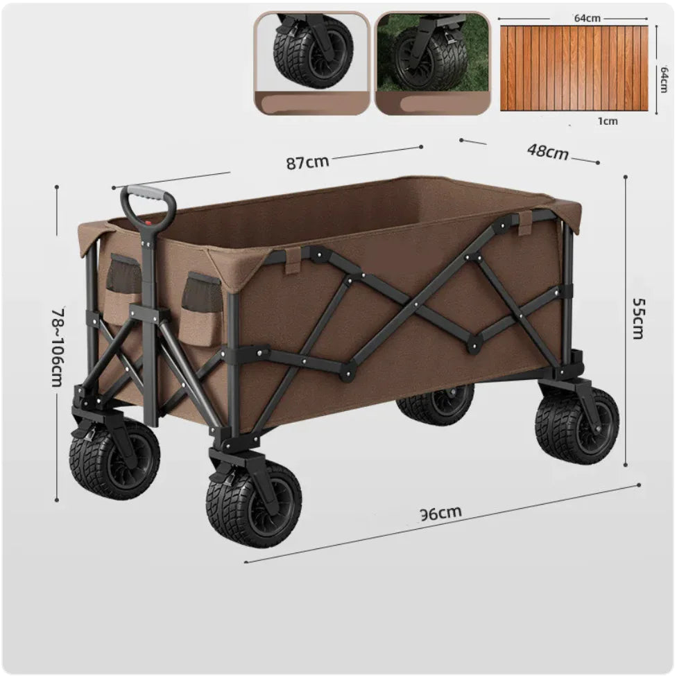 Heavy-Duty Foldable Camping Cart - Portable Outdoor Utility Wagon