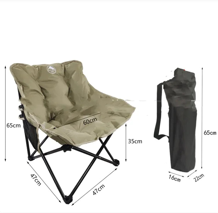 Adjustable Folding Moon Chair - Comfortable Outdoor Camping Chair with Cotton Padding