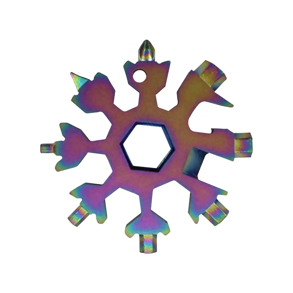 18-in-1 Snowflake Multi-Tool - Portable Stainless Steel Keychain Tool