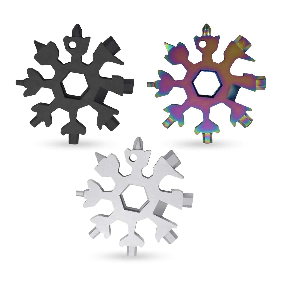 18-in-1 Snowflake Multi-Tool - Portable Stainless Steel Keychain Tool