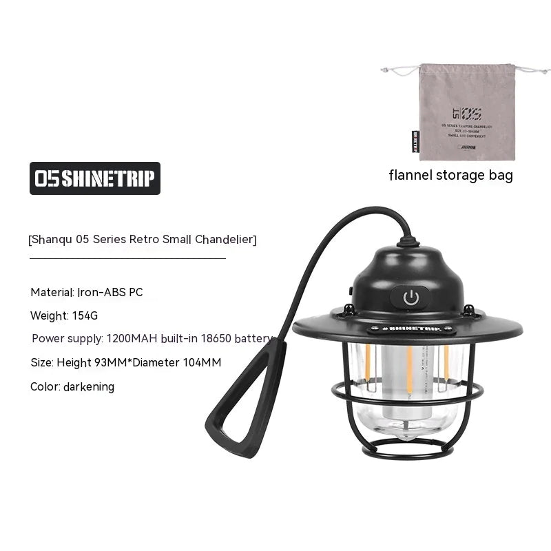 Pine Cone Design Camping Lantern - Rechargeable LED with USB Charging