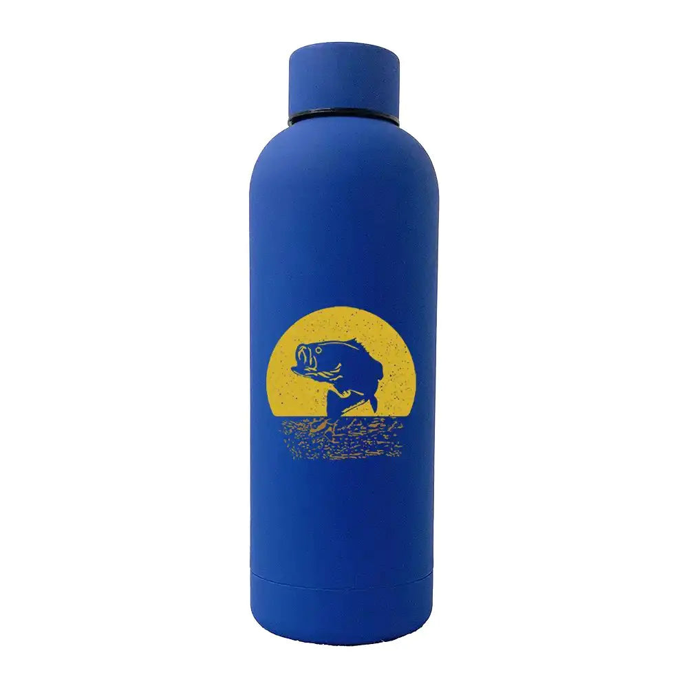Fishing 17oz Stainless Steel Water Bottle - Rubberized Grip Outdoor Drinkware