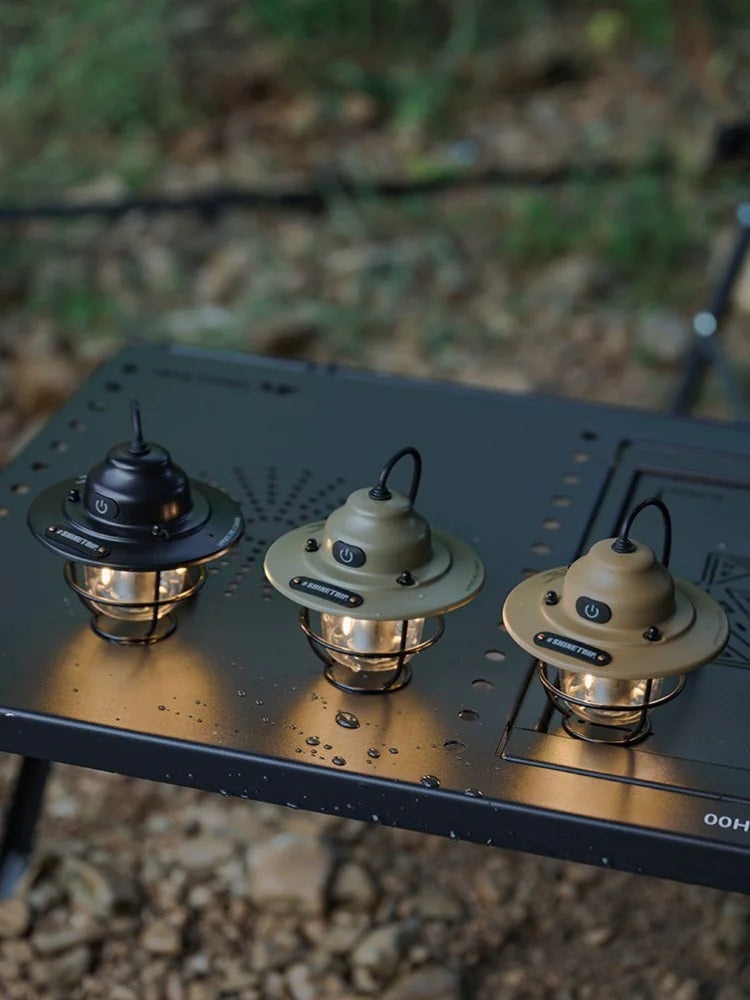 Pine Cone Design Camping Lantern - Rechargeable LED with USB Charging