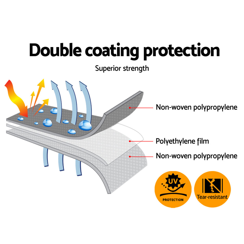 Instahut Heavy-Duty Canvas Tarp 3x3.6m - Waterproof Camping Sun Shelter