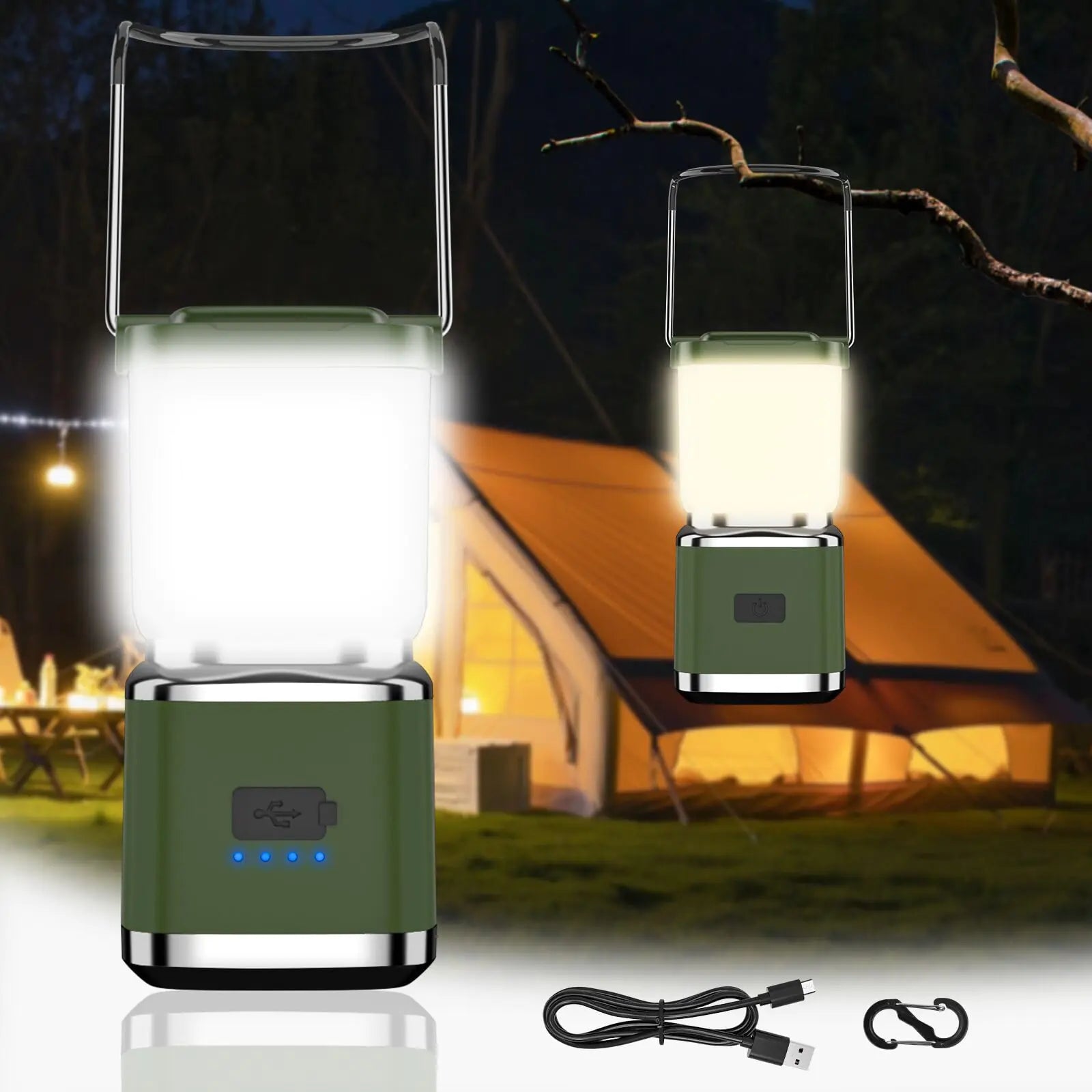 1000 Lumen Rechargeable LED Camping Lantern - Waterproof with 4 Light Modes