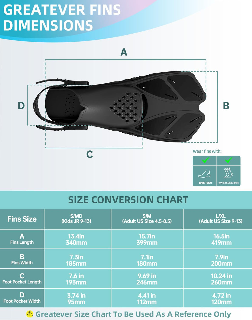 Gray Adjustable Open Heel Snorkel Fins, Travel-Size Short Swim Flippers for Snorkeling, Diving & Swimming, Adult Men & Women（L/XL）