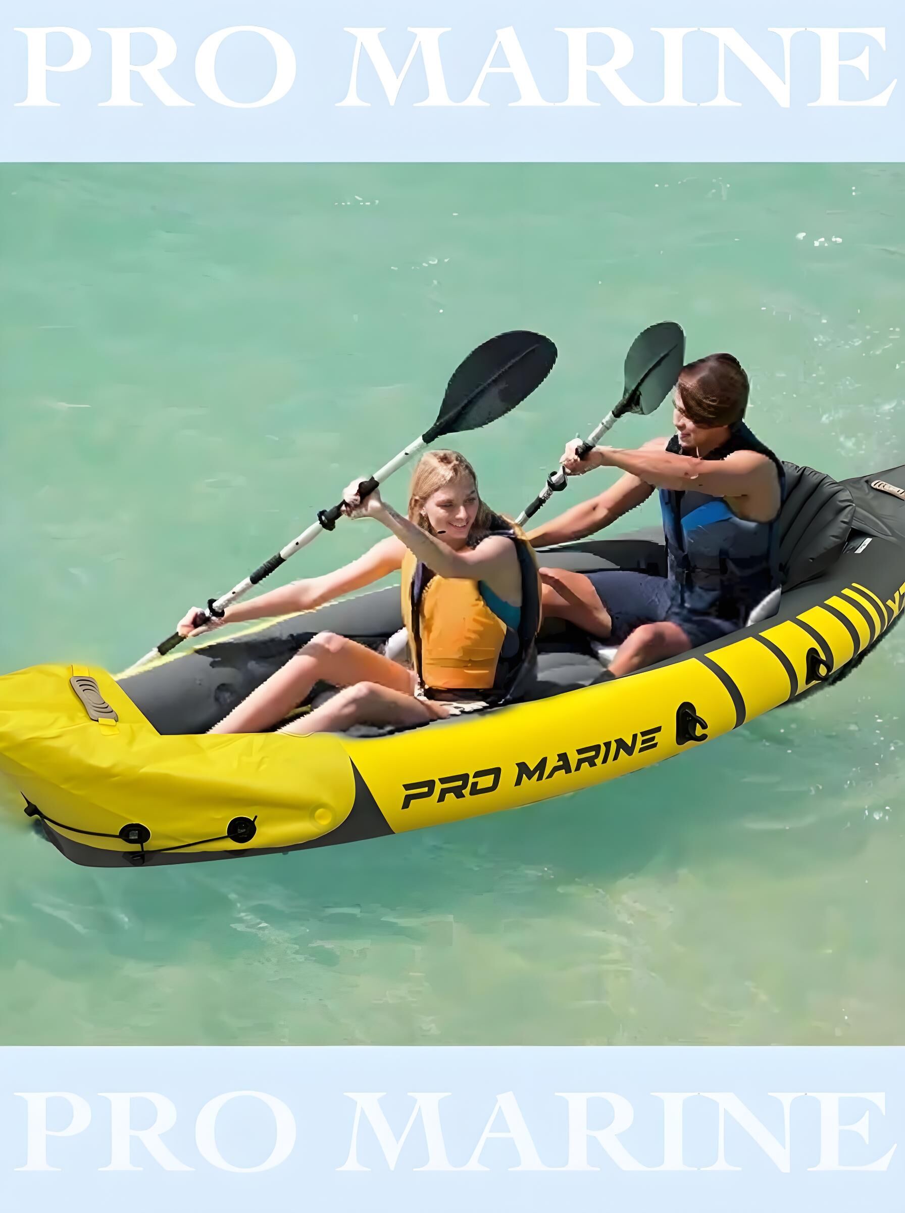 Advanced Elements Inflatable Kayak: 1/2 Person Recreational Convertible (Yellow) – Tandem/Solo Paddling with Durable PVC Hull