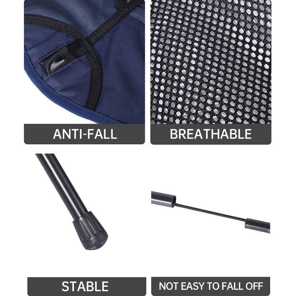 Outdoor Portable Lightweight Folding Camping Chair High Back Fishing Chair - Black