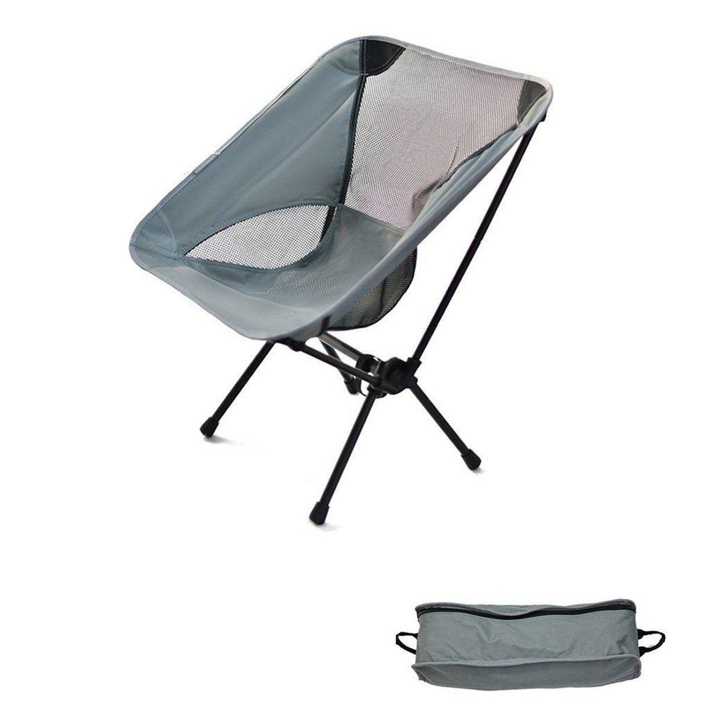 Outdoor Portable Lightweight Folding Camping Chair High Back Fishing Chair - Black