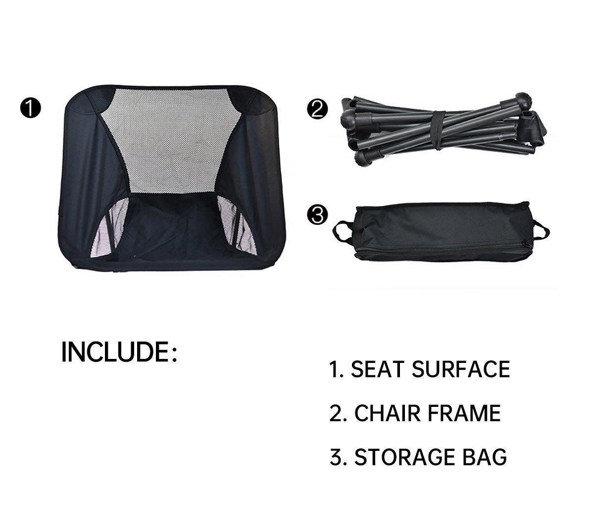 Outdoor Portable Lightweight Folding Camping Chair High Back Fishing Chair - Dark Blue