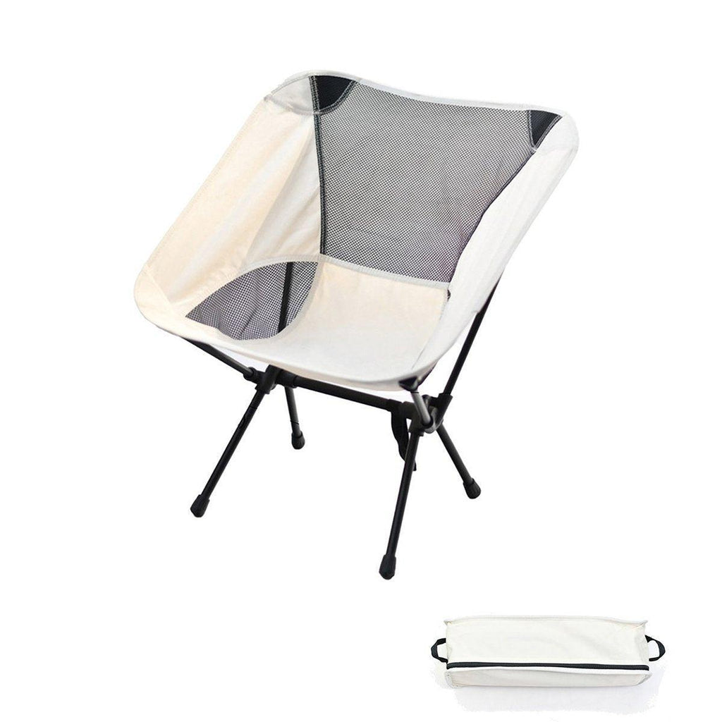 Outdoor Portable Lightweight Folding Camping Chair High Back Fishing Chair - Grey