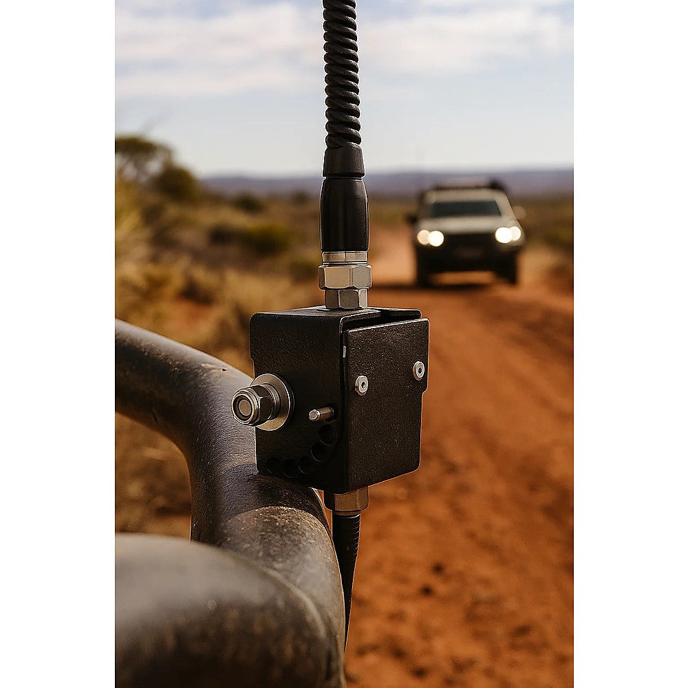 Adjustable Folding UHF Antennas Mount Bracket – Black Bullbar Clamp