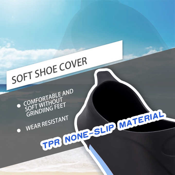 L Blue Adult Professional TPR Swim Fins - Rubber Snorkeling Flippers for Diving and Free Swimming
