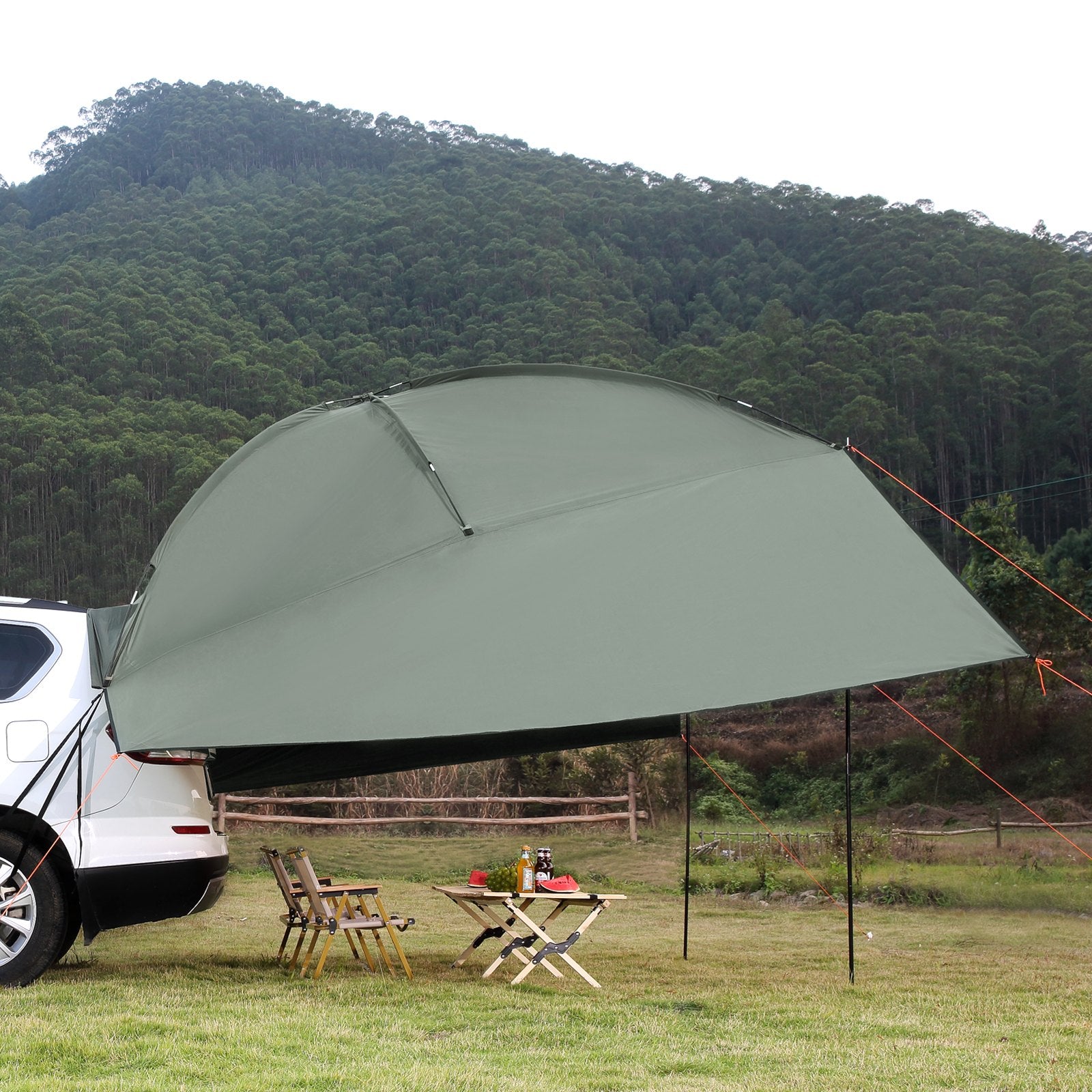 VEVOR Vehicle Awning, Large 10' x 7' Shade Coverage Car Side Awning, PU2000mm UV50+ Car Awning with Extended Side Canopies and Portable Storage Bag, Suitable for Truck, SUV, Van, Campers