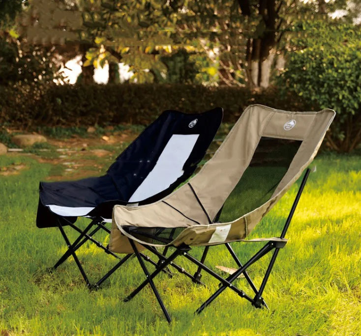 Adjustable Folding Moon Chair - Comfortable Outdoor Camping Chair with Cotton Padding