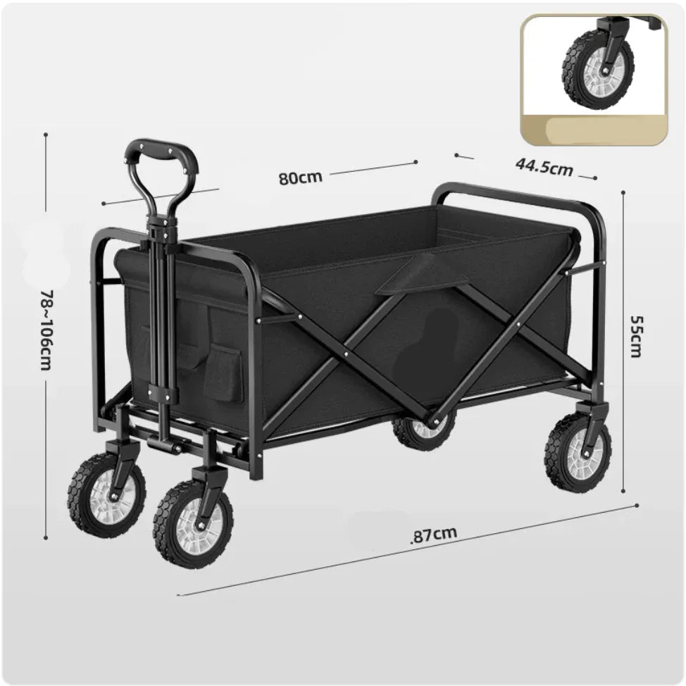 Heavy-Duty Foldable Camping Cart - Portable Outdoor Utility Wagon