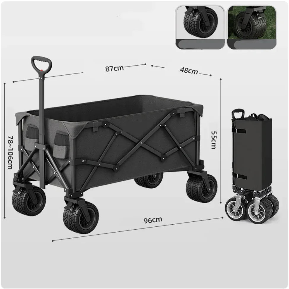 Heavy-Duty Foldable Camping Cart - Portable Outdoor Utility Wagon