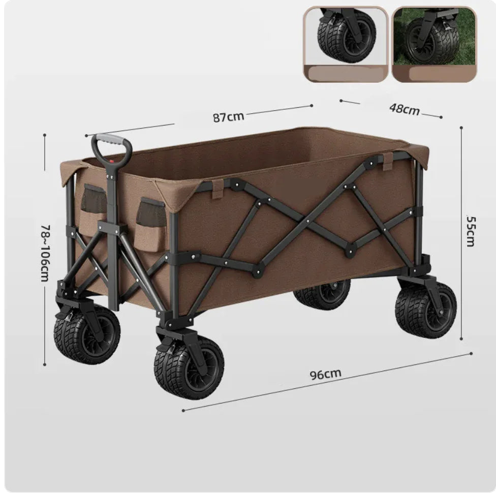 Heavy-Duty Foldable Camping Cart - Portable Outdoor Utility Wagon
