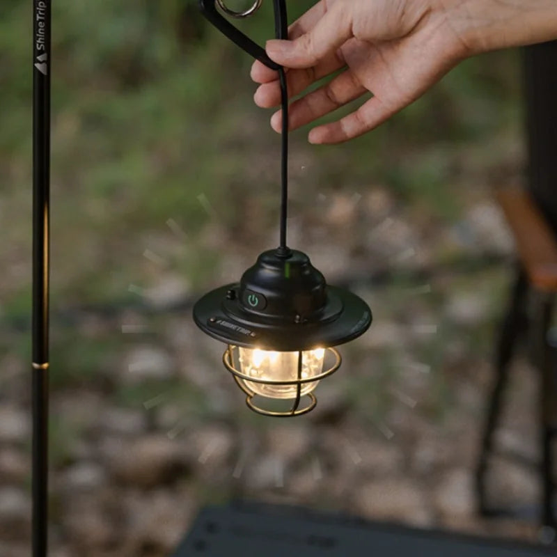 Pine Cone Design Camping Lantern - Rechargeable LED with USB Charging