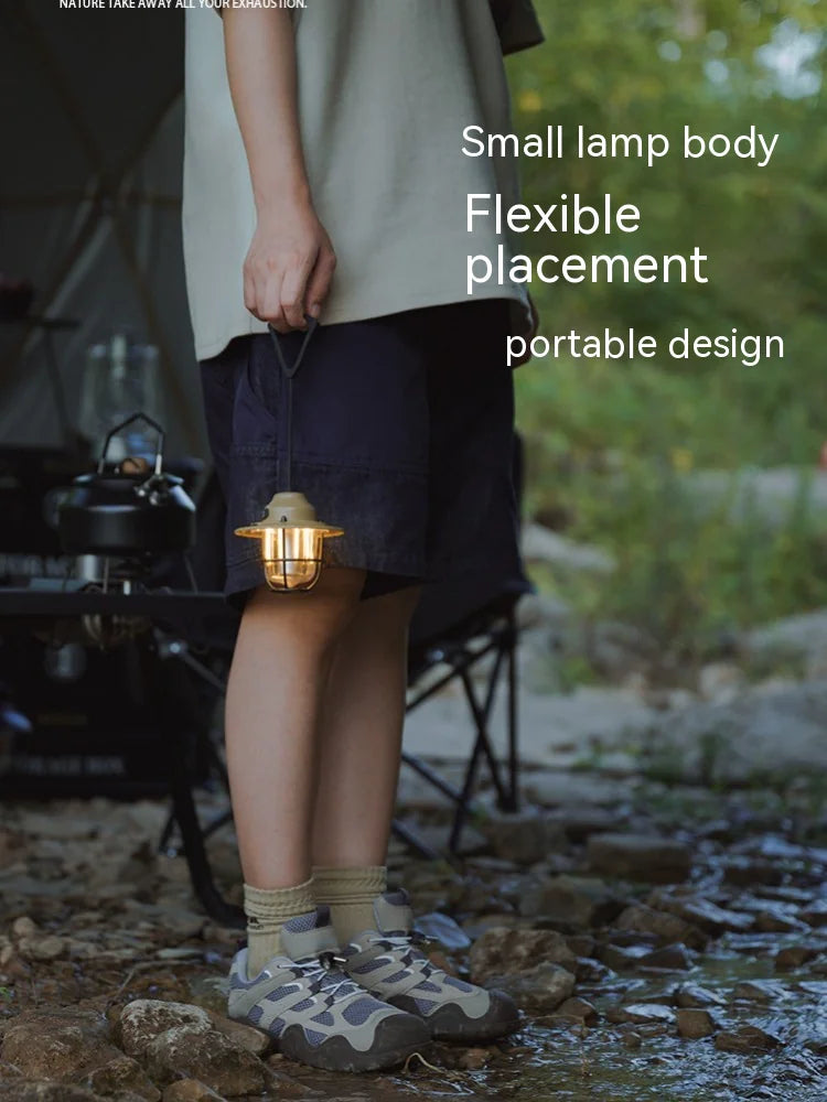 Pine Cone Design Camping Lantern - Rechargeable LED with USB Charging