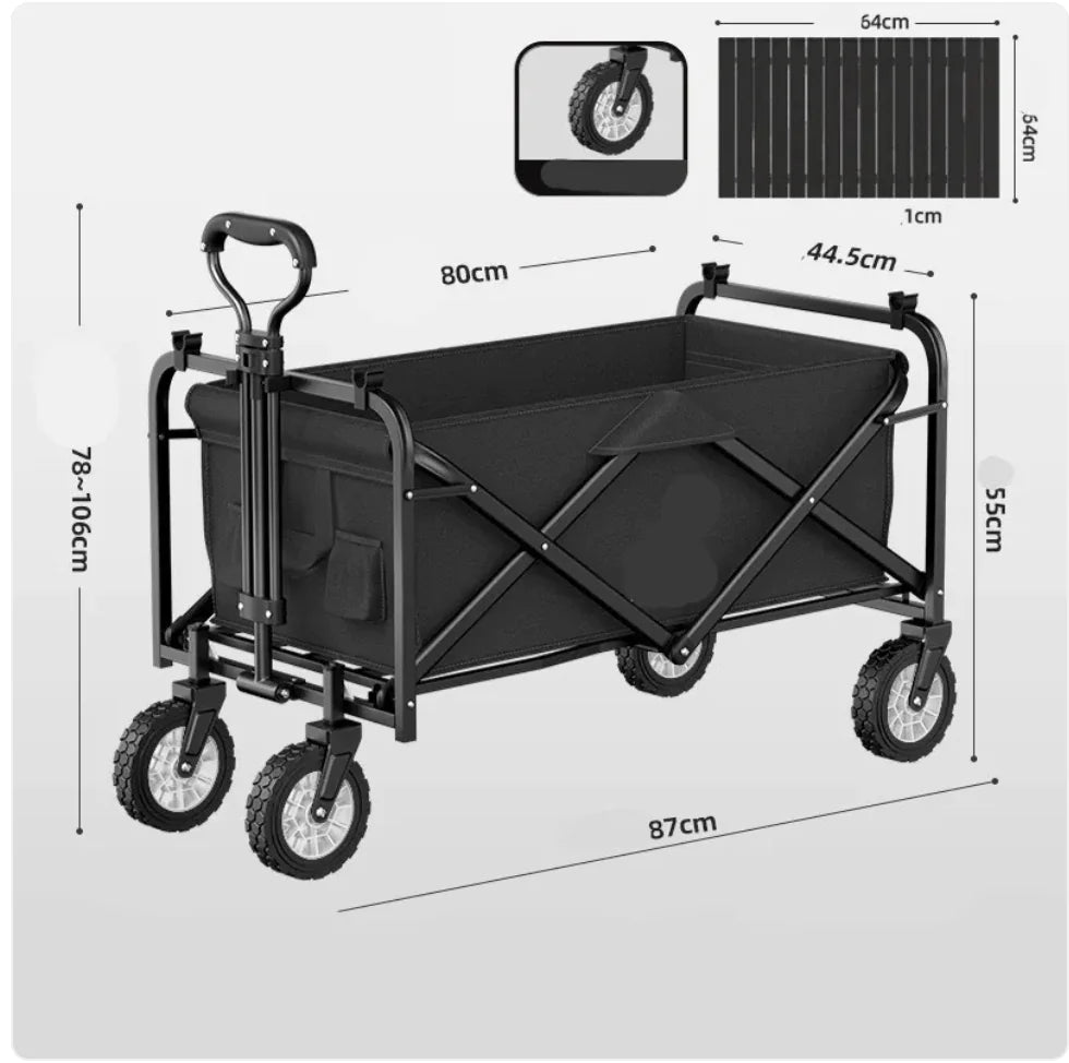 Heavy-Duty Foldable Camping Cart - Portable Outdoor Utility Wagon